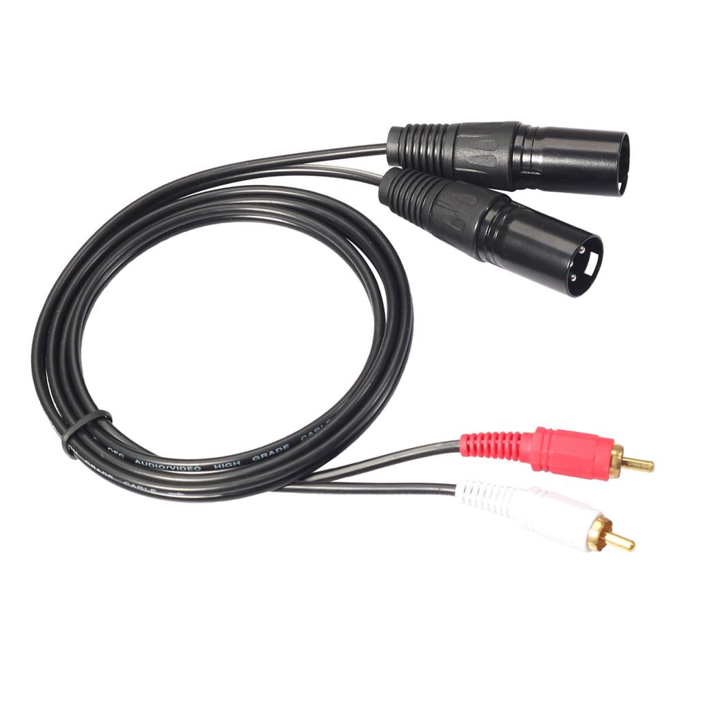 Dual RCA to XLR Male Cable Phono Plug Stereo Audio Connection Microphone