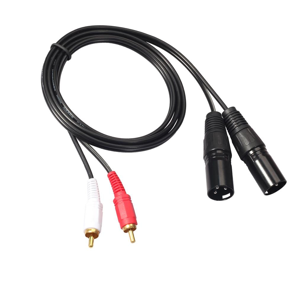 Dual RCA to XLR Male Cable Phono Plug Stereo Audio Connection Microphone