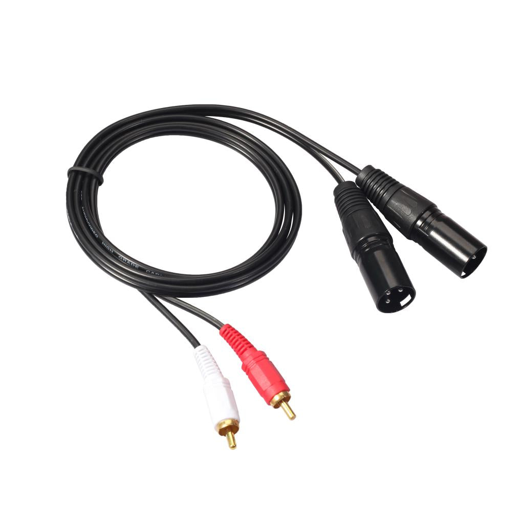 Dual RCA to XLR Male Cable Phono Plug Stereo Audio Connection Microphone