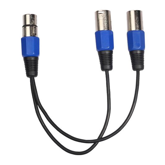 30cm 3P XLR Female Jack to Dual Male Splitter Adapter Audio Cable for Mic