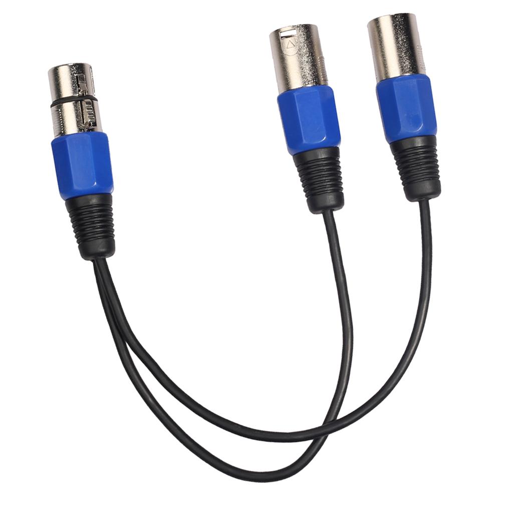 30cm 3P XLR Female Jack to Dual Male Splitter Adapter Audio Cable for Mic