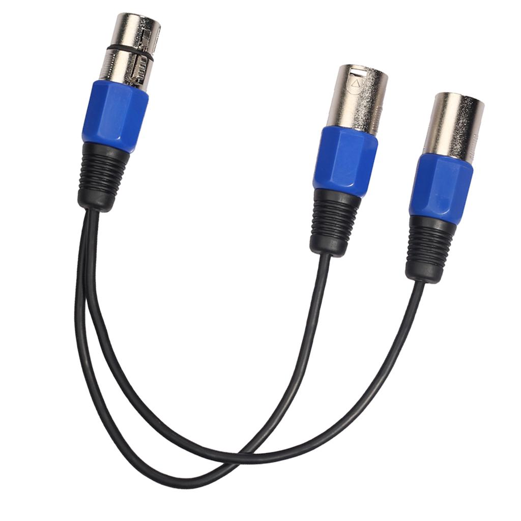 30cm 3P XLR Female Jack to Dual Male Splitter Adapter Audio Cable for Mic