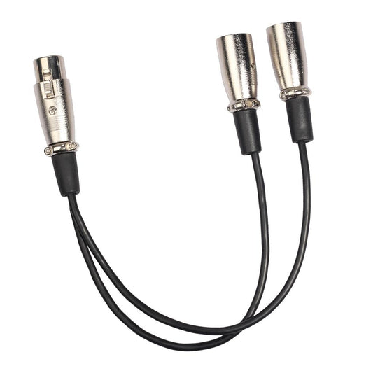 1pc 30cm 3P XLR Female Jack to 2 Male Splitter Adapter Audio Cable for Mic