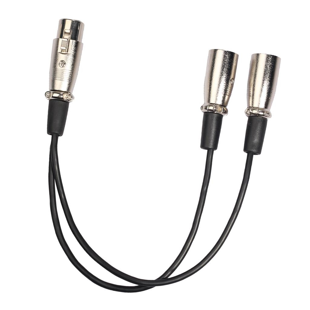 1pc 30cm 3P XLR Female Jack to 2 Male Splitter Adapter Audio Cable for Mic