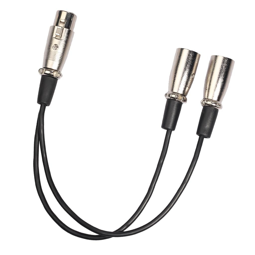 1pc 30cm 3P XLR Female Jack to 2 Male Splitter Adapter Audio Cable for Mic