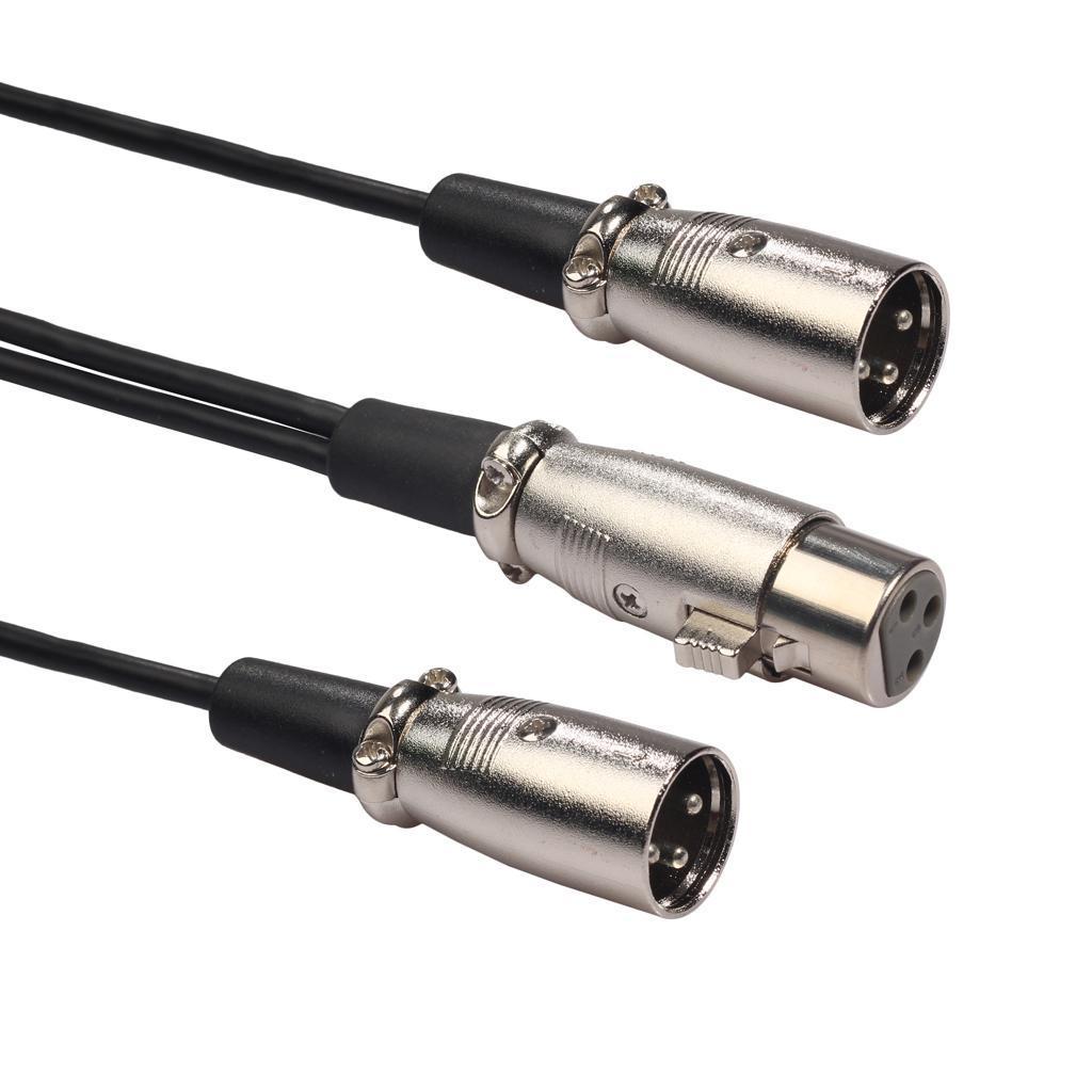 1pc 30cm 3P XLR Female Jack to 2 Male Splitter Adapter Audio Cable for Mic