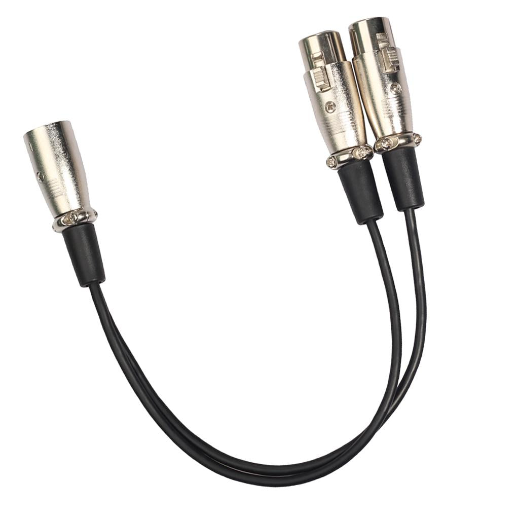 New 3Pin XLR 1 Male to 2 Female Audio Extension Cable For Mic,Mixer Recorder