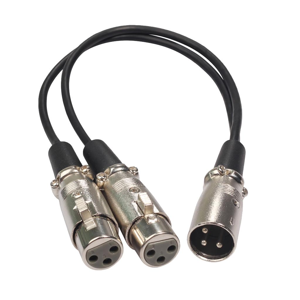 New 3Pin XLR 1 Male to 2 Female Audio Extension Cable For Mic,Mixer Recorder