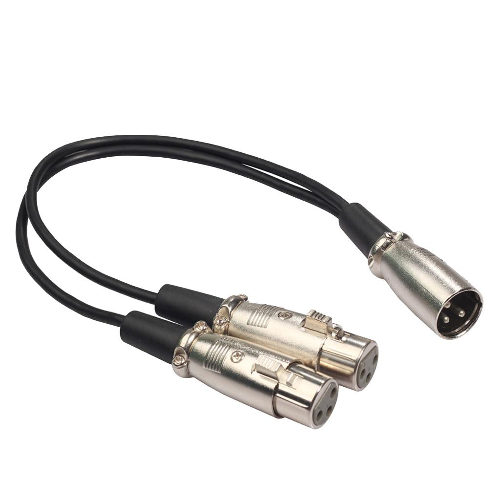 New 3Pin XLR 1 Male to 2 Female Audio Extension Cable For Mic,Mixer Recorder