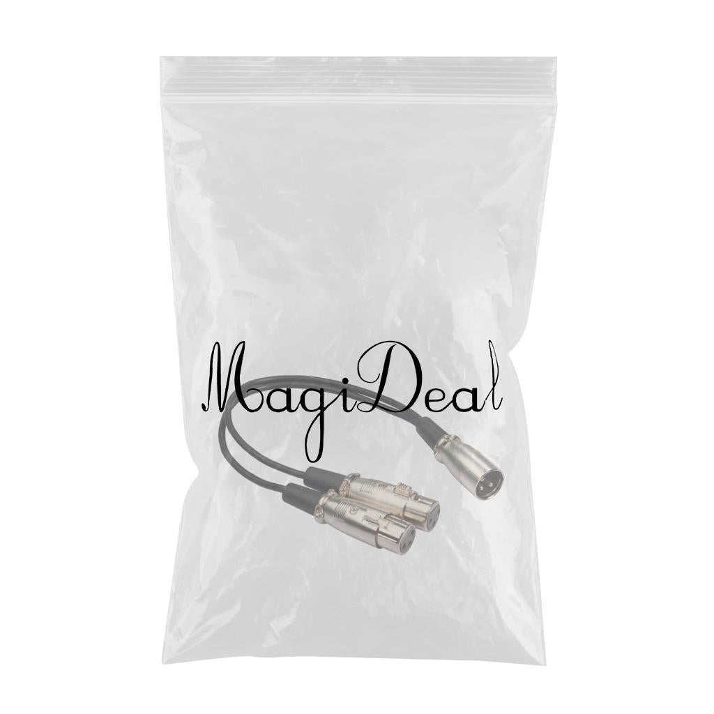 New 3Pin XLR 1 Male to 2 Female Audio Extension Cable For Mic,Mixer Recorder