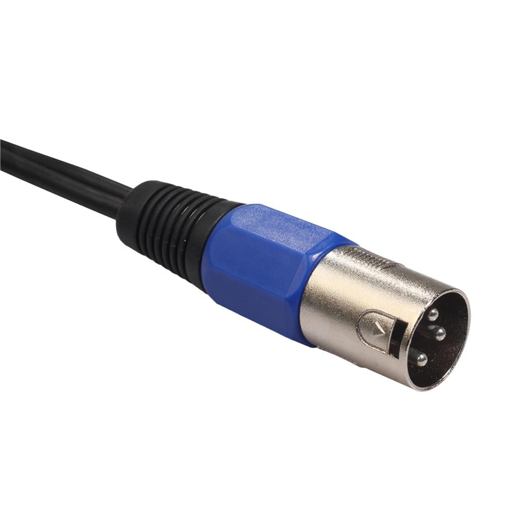 3-Pin XLR Male Plug to Dual 2 Female Jack Y Splitter Mic DJ Cable Adaptor