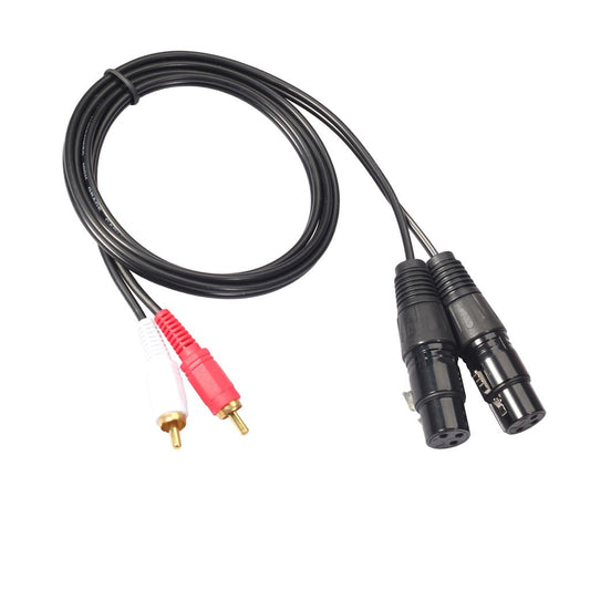 2 RCA Male to 2 XLR Female Audio Extension Cable for Mic, Mixer Recorder