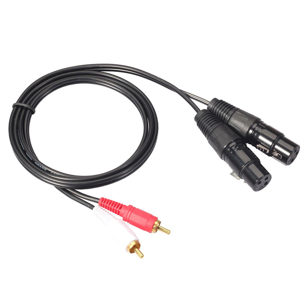 2 RCA Male to 2 XLR Female Audio Extension Cable for Mic, Mixer Recorder