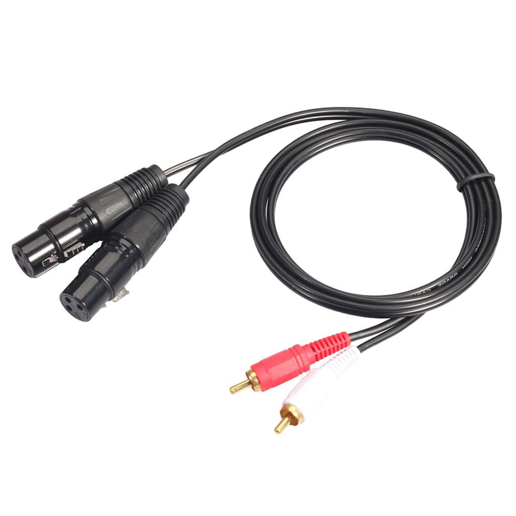 2 RCA Male to 2 XLR Female Audio Extension Cable for Mic, Mixer Recorder