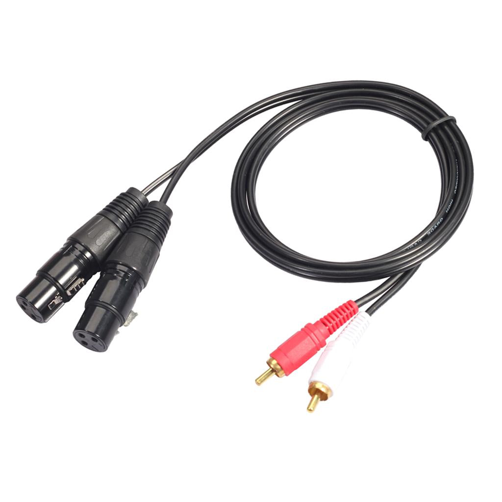 2 RCA Male to 2 XLR Female Audio Extension Cable for Mic, Mixer Recorder