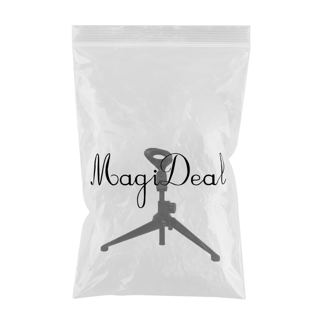 Microphone Stand Short Tripod Microphone Stand Spring Loaded Mic Clip Black