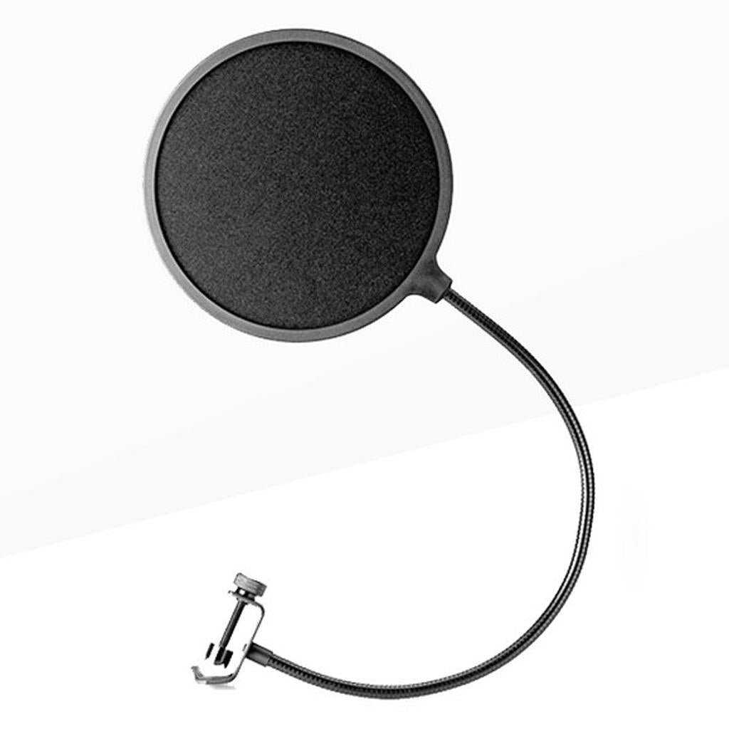 Microphone Windscreen Foam Mic Studio Shield Pop Filter with Stand Clip Set