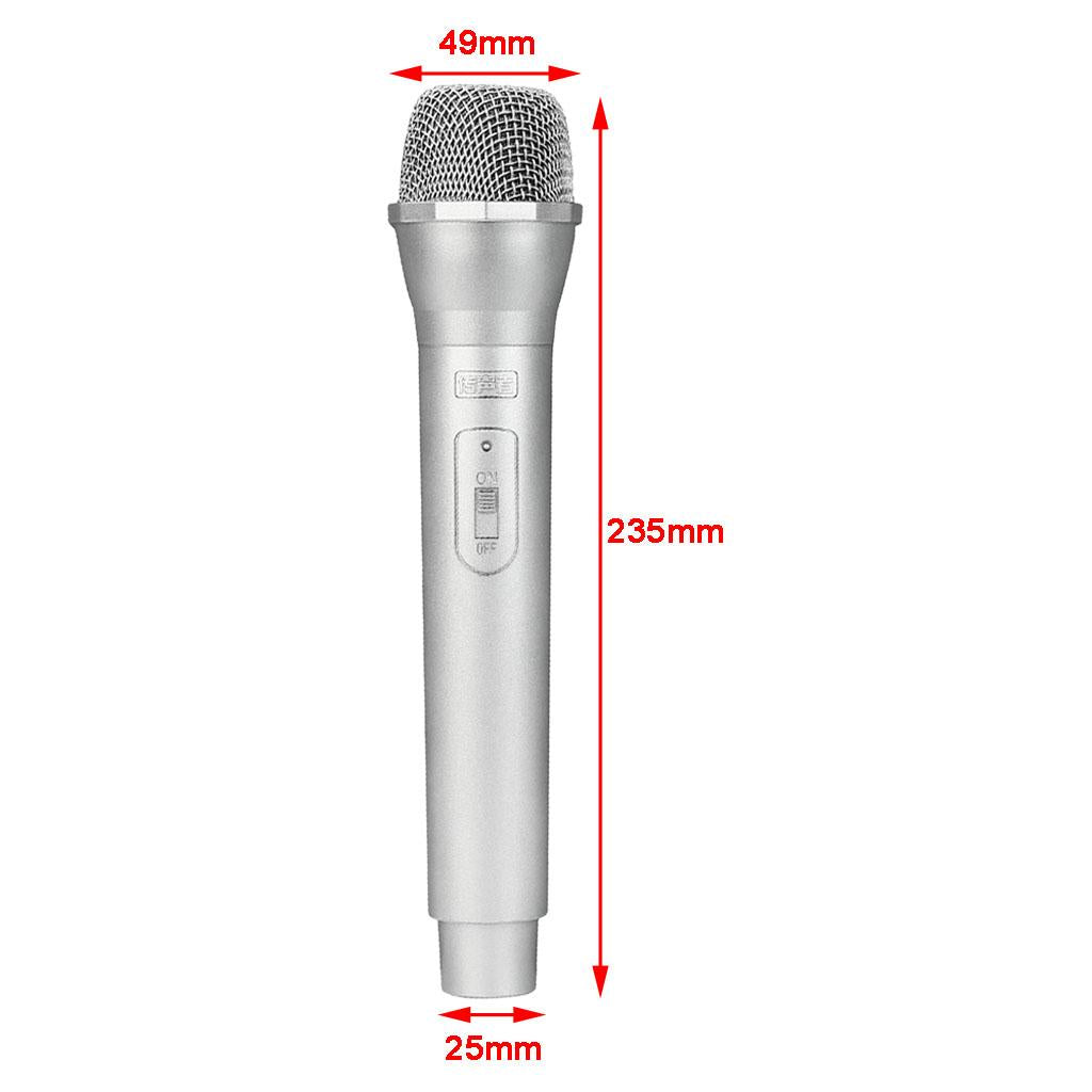 Artificial Plastic Wireless Microphone Props Fake Mic Toy Handheld Silver
