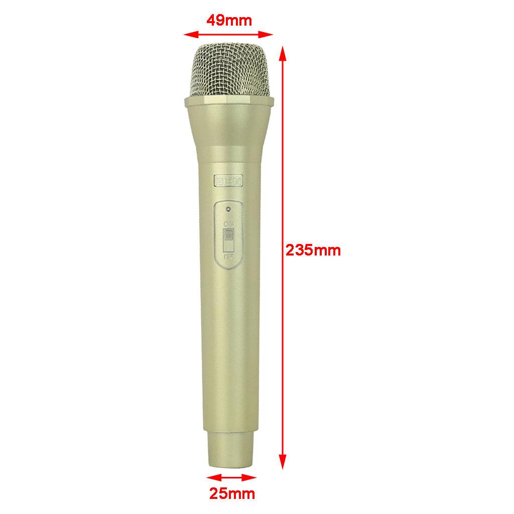 Artificial Plastic Wireless Microphone Props Fake Mic Toy Handheld Golden