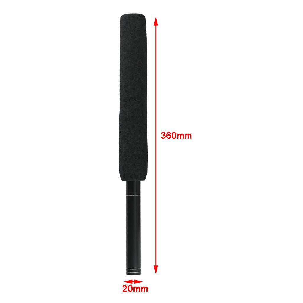 Classic Plastic Interview Microphone Props Fake Mic Toy Handheld Black 36cm