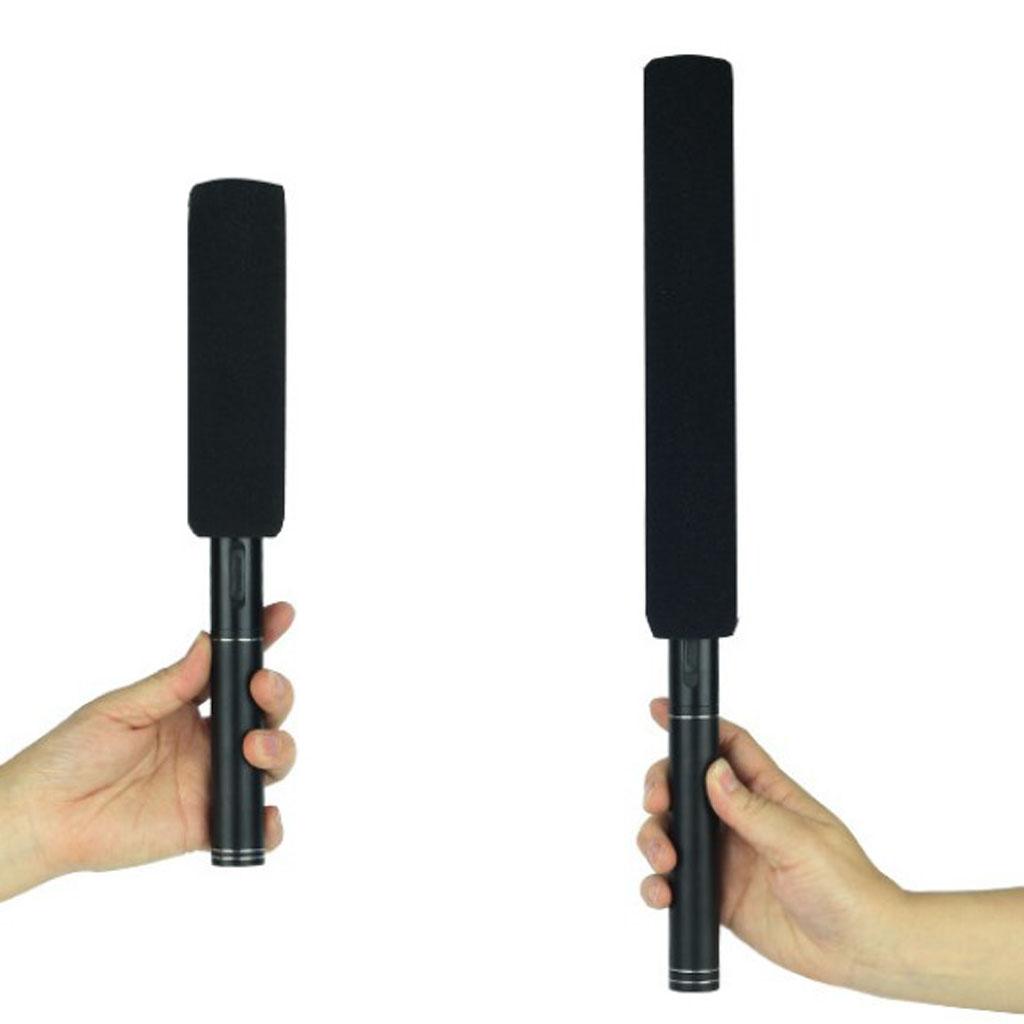 Classic Plastic Interview Microphone Props Fake Mic Toy Handheld Black 36cm