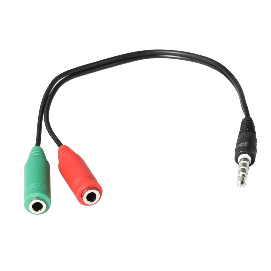 3.5mm Stereo Audio Male to 2 Female Microphone Mic Y Splitter Cable