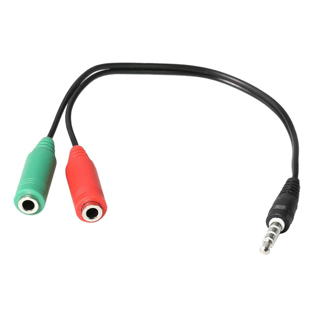3.5mm Stereo Audio Male to 2 Female Microphone Mic Y Splitter Cable