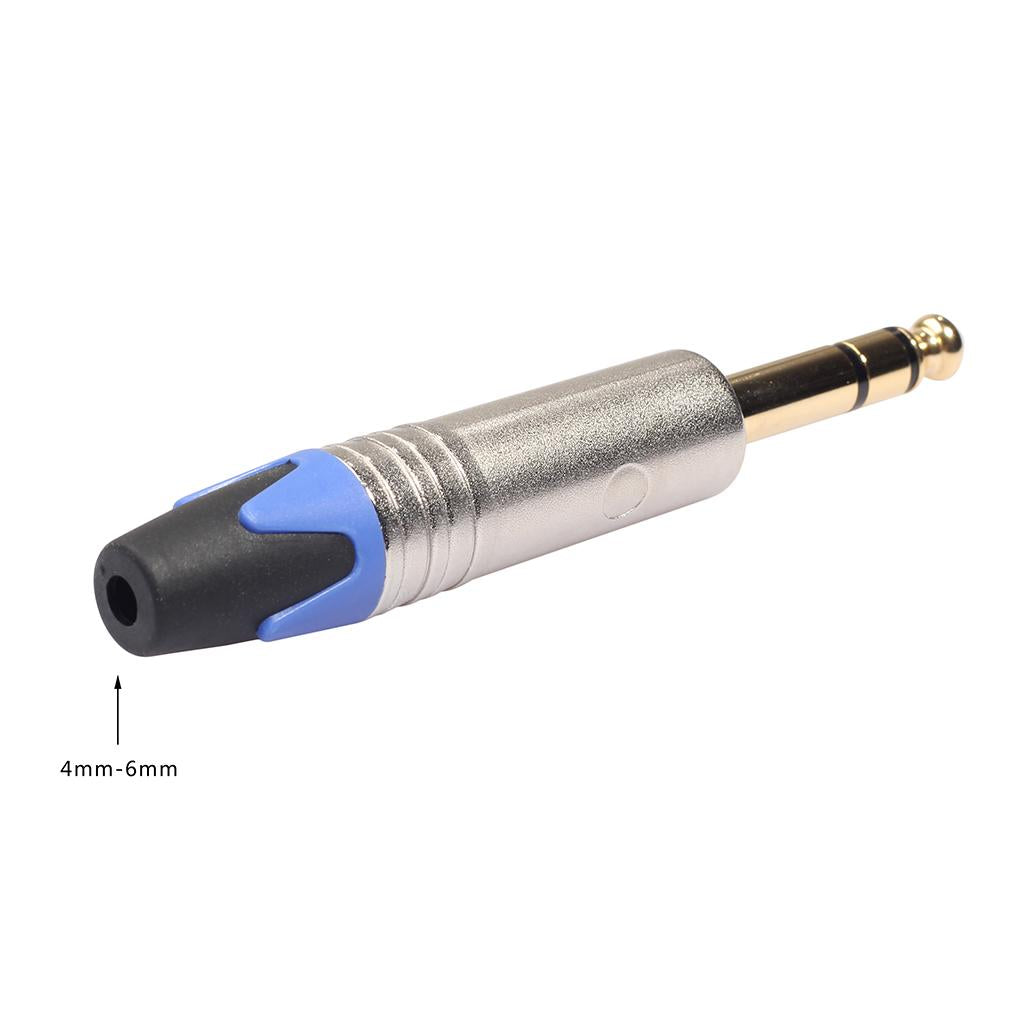 6.35mm Stereo Jack Connector for DIY Audio Soldering Adapter for Microphone