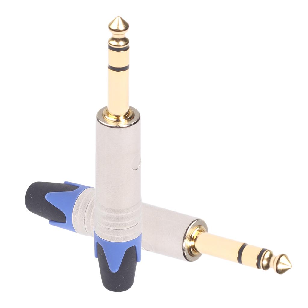 6.35mm Stereo Jack Connector for DIY Audio Soldering Adapter for Microphone