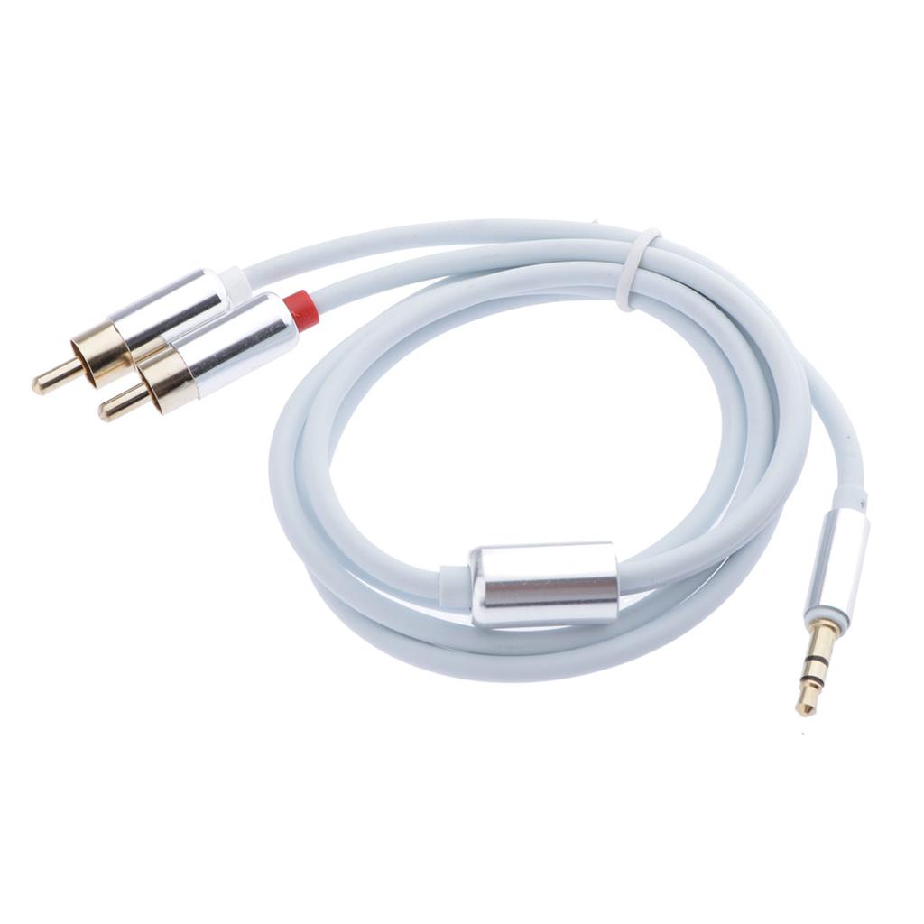 3.5mm Male to 2RCA Male Audio Stereo Y Splitter Cable for Tablet PC White