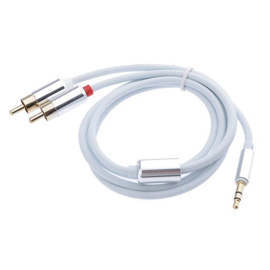 3.5mm Male to 2RCA Male Audio Stereo Y Splitter Cable for Tablet PC White