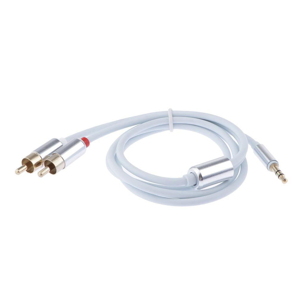 3.5mm Male to 2RCA Male Audio Stereo Y Splitter Cable for Tablet PC White