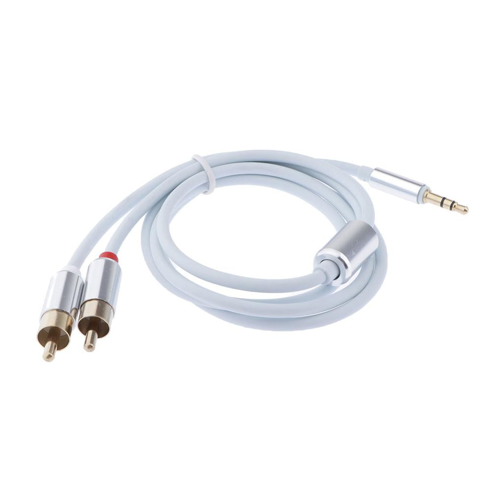 3.5mm Male to 2RCA Male Audio Stereo Y Splitter Cable for Tablet PC White