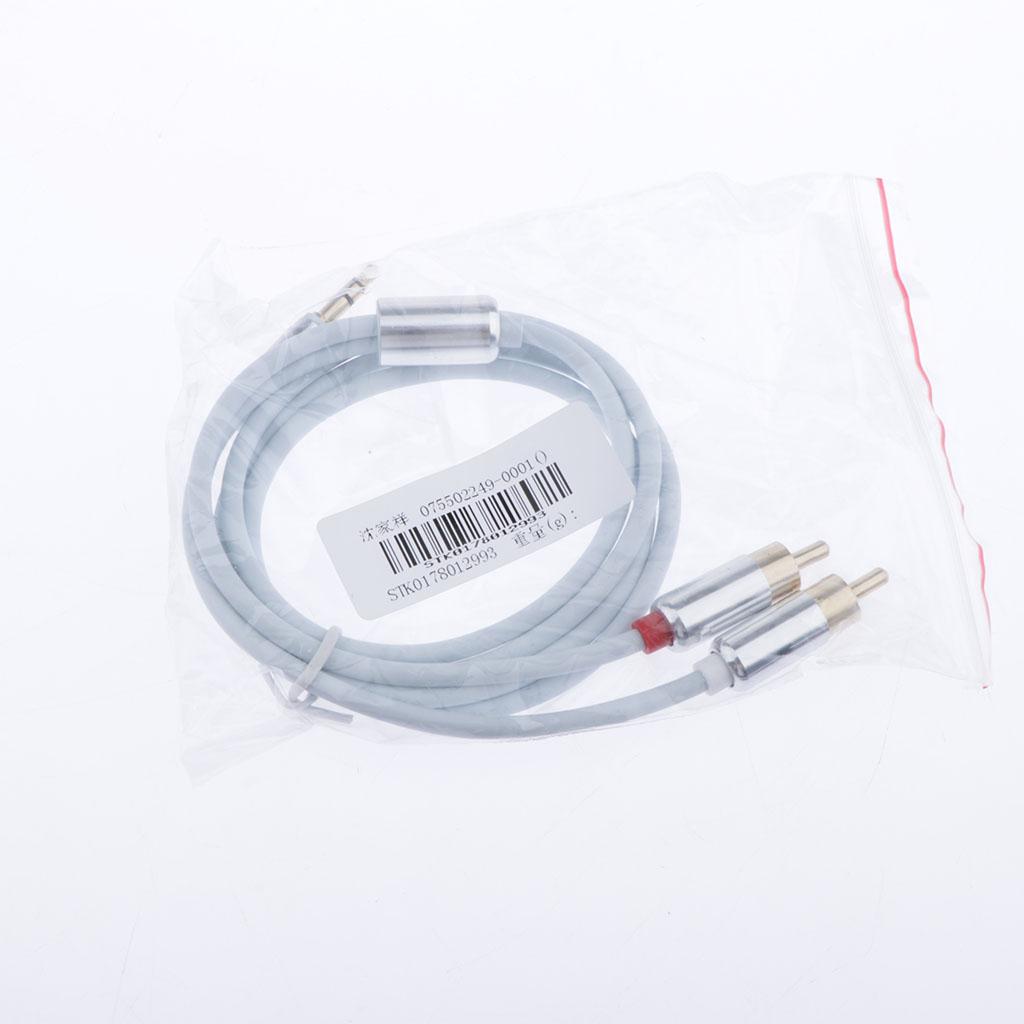 3.5mm Male to 2RCA Male Audio Stereo Y Splitter Cable for Tablet PC White