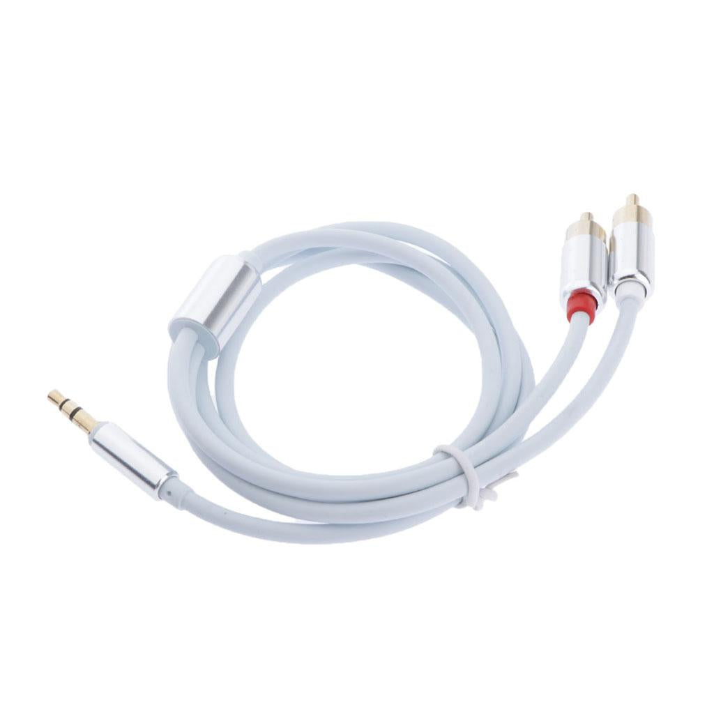 3.5mm Male to 2RCA Male Audio Stereo Y Splitter Cable for Tablet PC White
