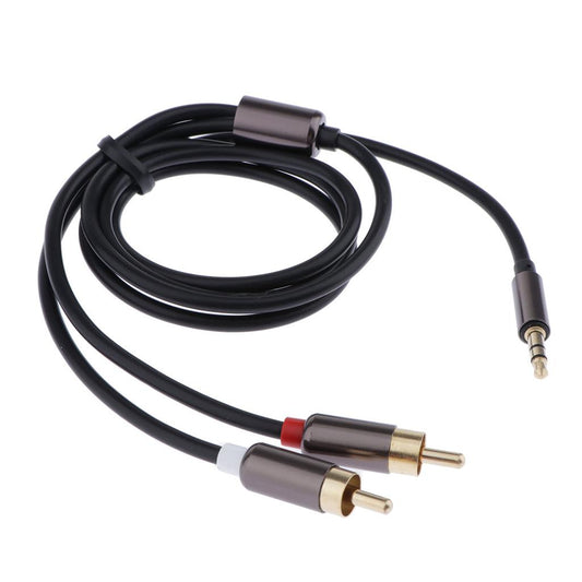 3.5mm Male to 2RCA Male Audio Stereo Y Splitter Cable for Tablet PC Black