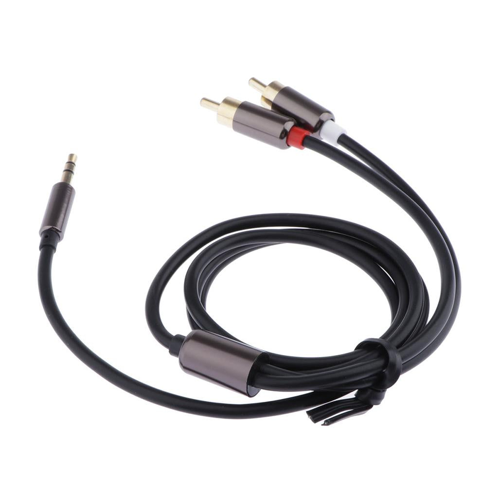 3.5mm Male to 2RCA Male Audio Stereo Y Splitter Cable for Tablet PC Black