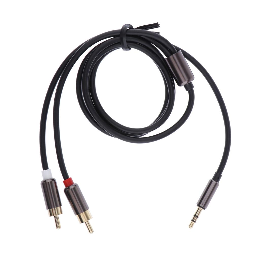 3.5mm Male to 2RCA Male Audio Stereo Y Splitter Cable for Tablet PC Black