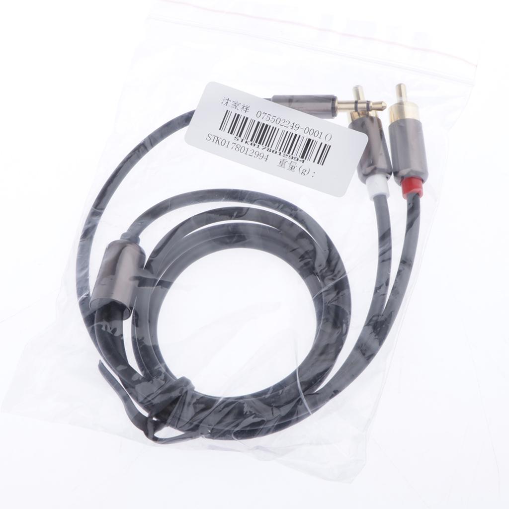 3.5mm Male to 2RCA Male Audio Stereo Y Splitter Cable for Tablet PC Black