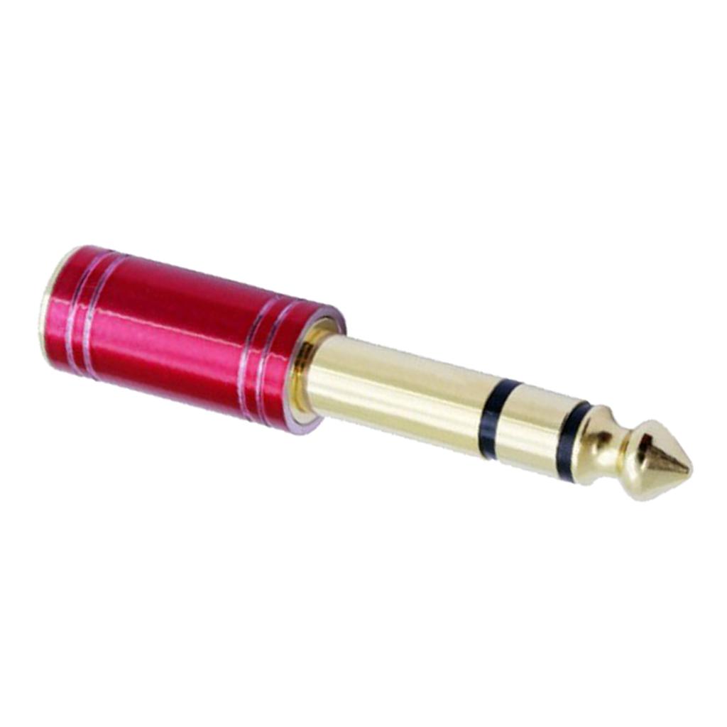 6.35mm 1/4 inch Male to 3.5mm 1/8 inch Female Stereo Audio Adapter Red