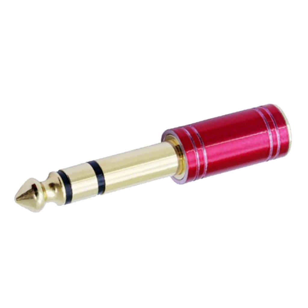 6.35mm 1/4 inch Male to 3.5mm 1/8 inch Female Stereo Audio Adapter Red
