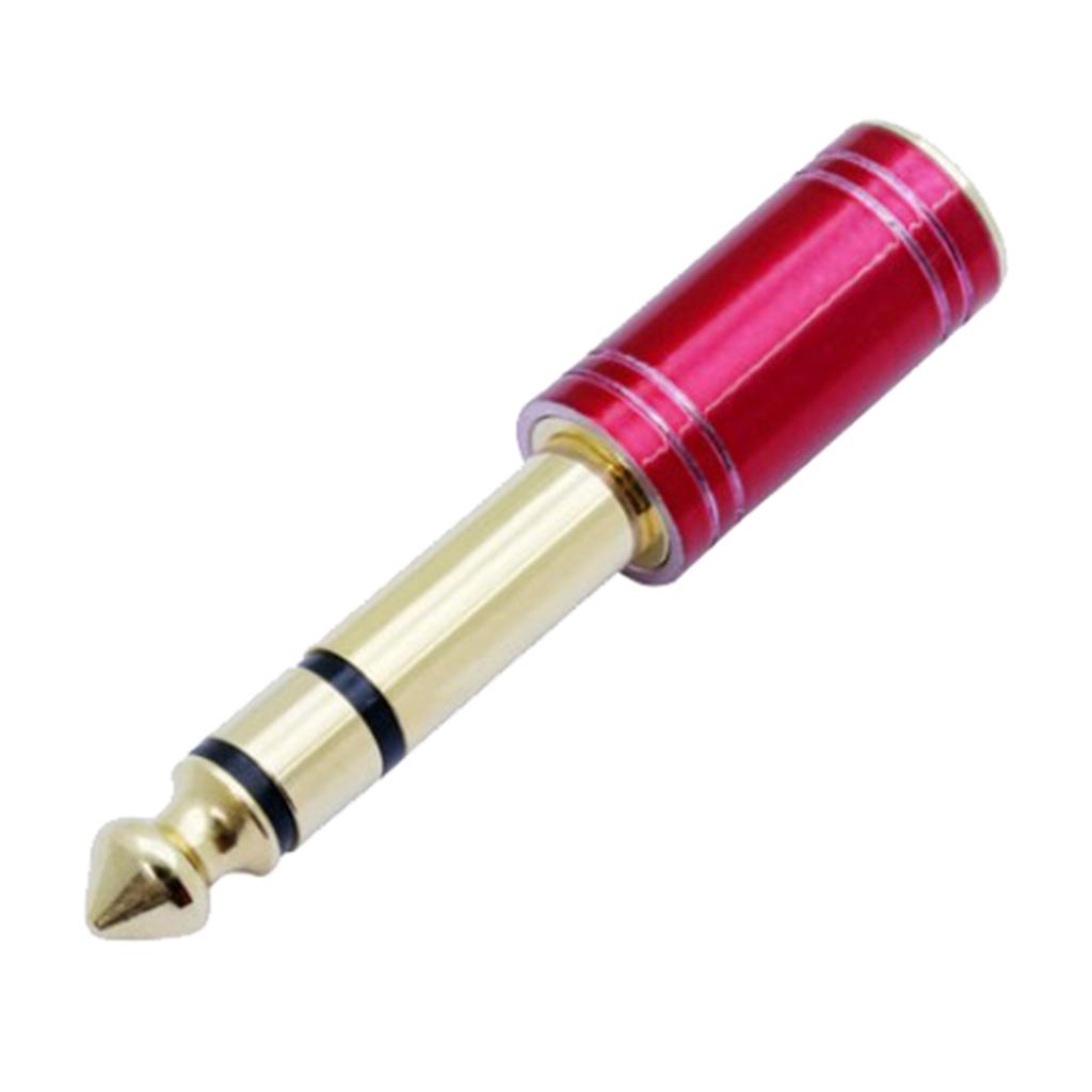 6.35mm 1/4 inch Male to 3.5mm 1/8 inch Female Stereo Audio Adapter Red