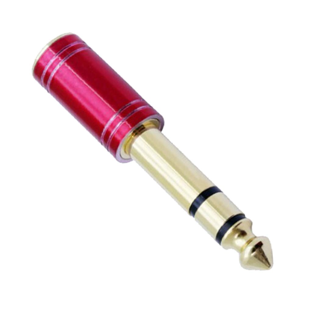 6.35mm 1/4 inch Male to 3.5mm 1/8 inch Female Stereo Audio Adapter Red