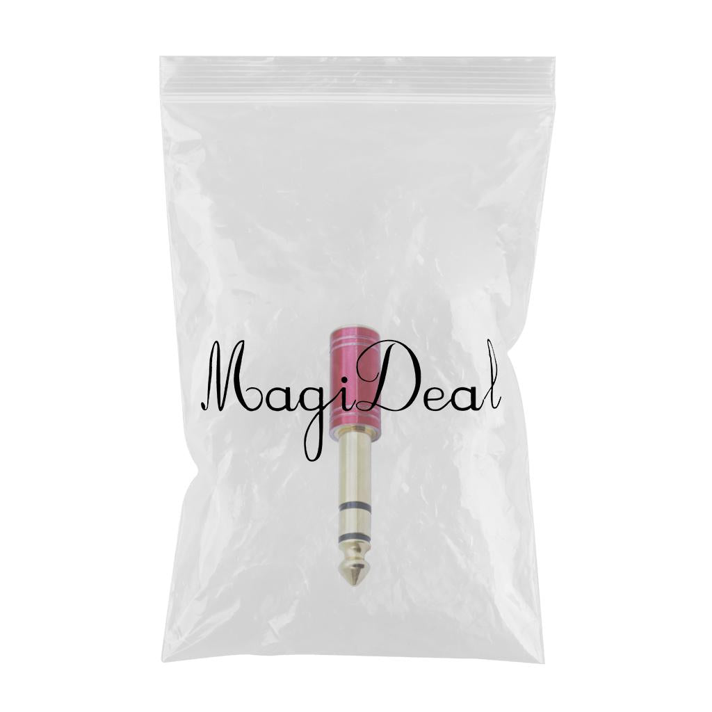 6.35mm 1/4 inch Male to 3.5mm 1/8 inch Female Stereo Audio Adapter Red