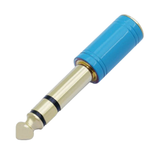 6.35mm 1/4 inch Male to 3.5mm 1/8 inch Female Stereo Audio Adapter Blue