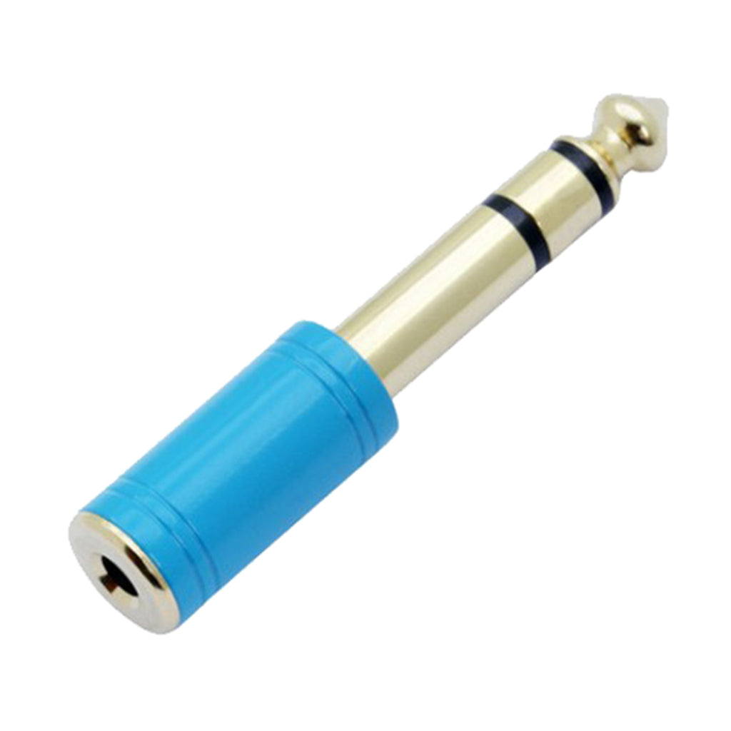 6.35mm 1/4 inch Male to 3.5mm 1/8 inch Female Stereo Audio Adapter Blue