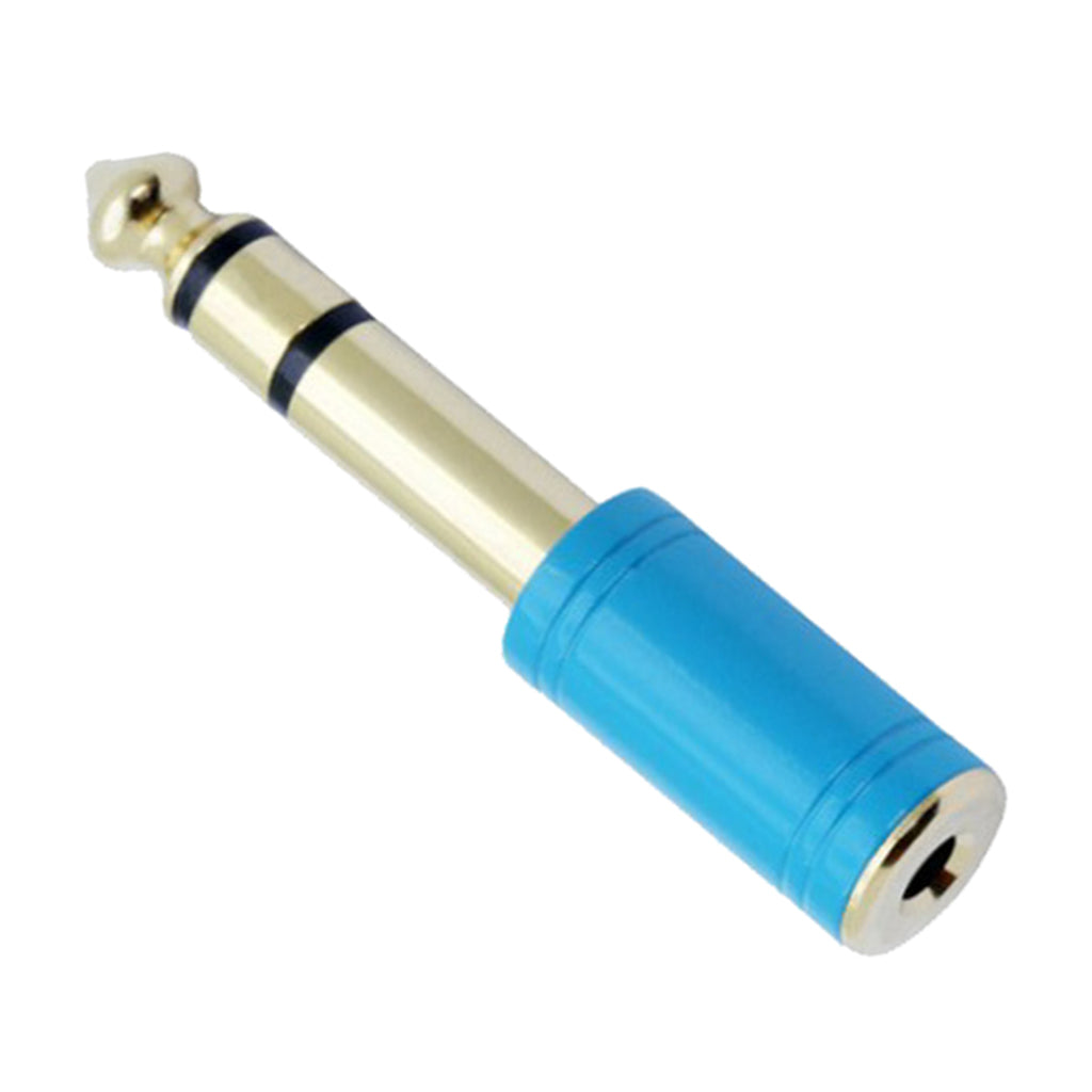 6.35mm 1/4 inch Male to 3.5mm 1/8 inch Female Stereo Audio Adapter Blue