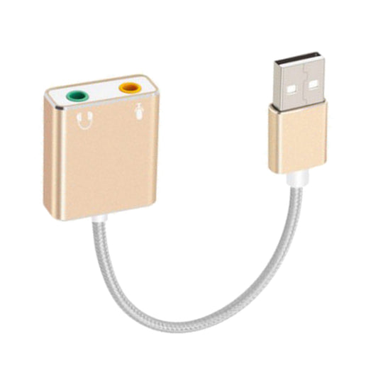 Audio Adapter USB External Stereo Sound Card for 3.5mm Headphone Golden