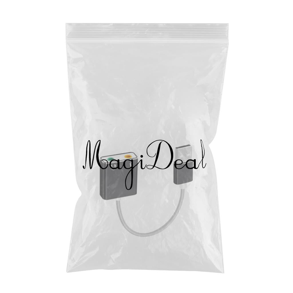 Audio Adapter USB External Stereo Sound Card for 3.5mm Headphone Black