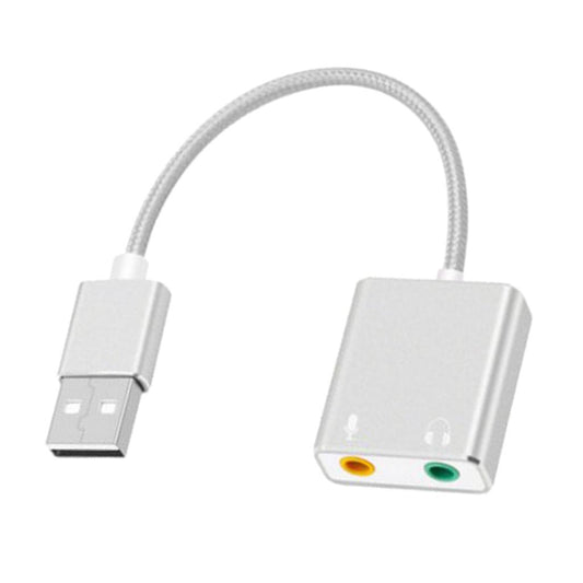 Audio Adapter USB External Stereo Sound Card for 3.5mm Headphone White